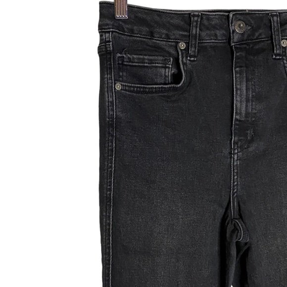 We The Free Black High Rise Jeggings Stretch Raw Hem Free People Jeans 29 - Picture 7 of 16